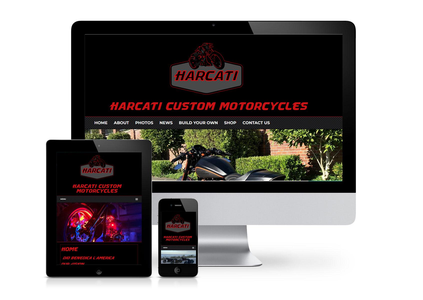 Harcati Custom Motorcycles website created by Graeme Hunt Design