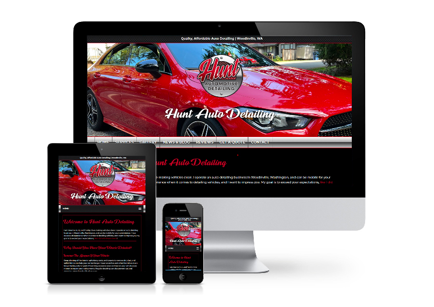 Hunt Auto Detailing Website Mockup