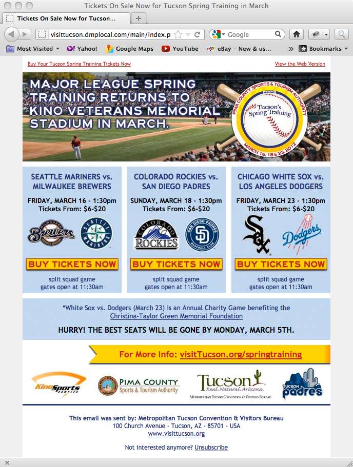 Spring Training E-Blast - Graeme Hunt Design