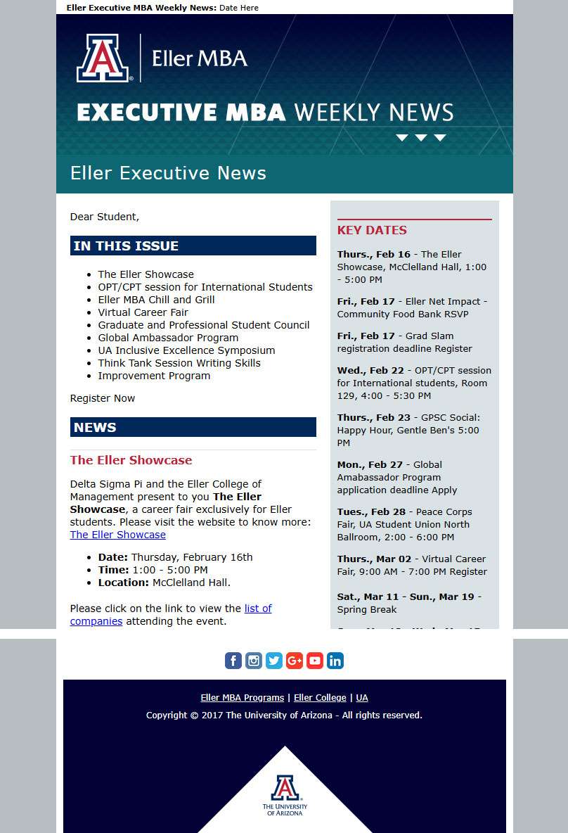 Eller ExecutiveMBA Weekly Mockup